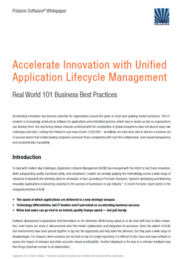 Whitepaper: Accelerate Innovation with Unified Application Lifecycle Management