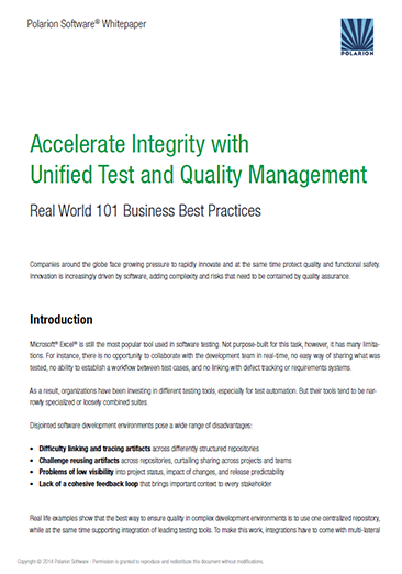 Whitepaper: Accelerate Integrity with Unified Test and Quality Management
