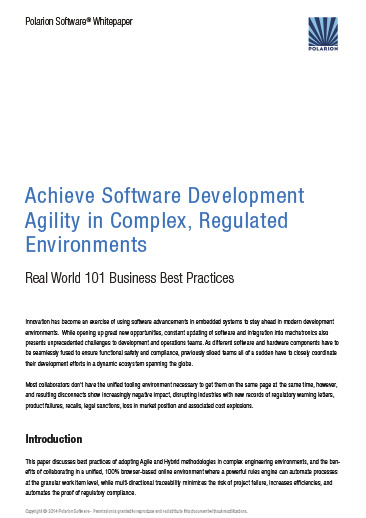Whitepaper: Achieve Software Development Agility in Complex, Regulated Environments