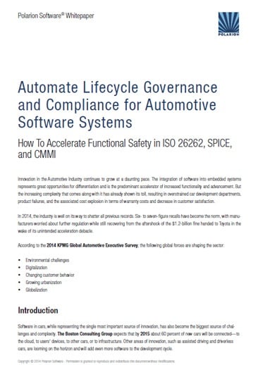 Whitepaper: Automate Lifecycle Governance and Compliance for Automotive Software Systems