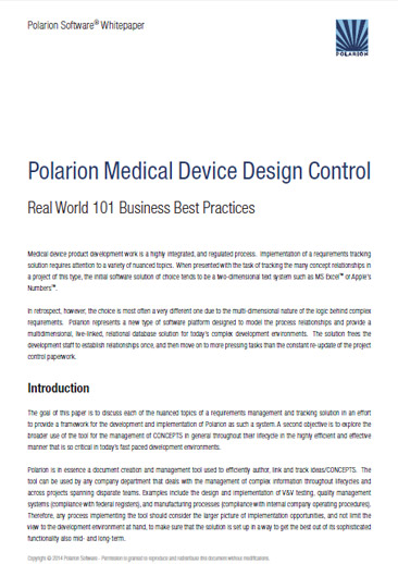Whitepaper page - Polarion Medical Device Design Control