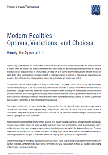 Free Whitepaper: Modern Realitiew, Options, Variations and Choices