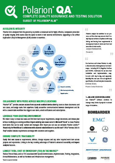 Polarion QA Fact Sheet