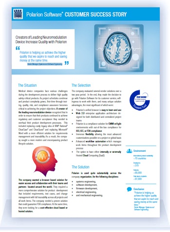 Polarion Customer Success Story: Leading Neuromodulation Device Developer