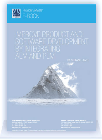 Cover image of free Polarion eBook: Improve Product and Software Development by Integrating ALM and PLM